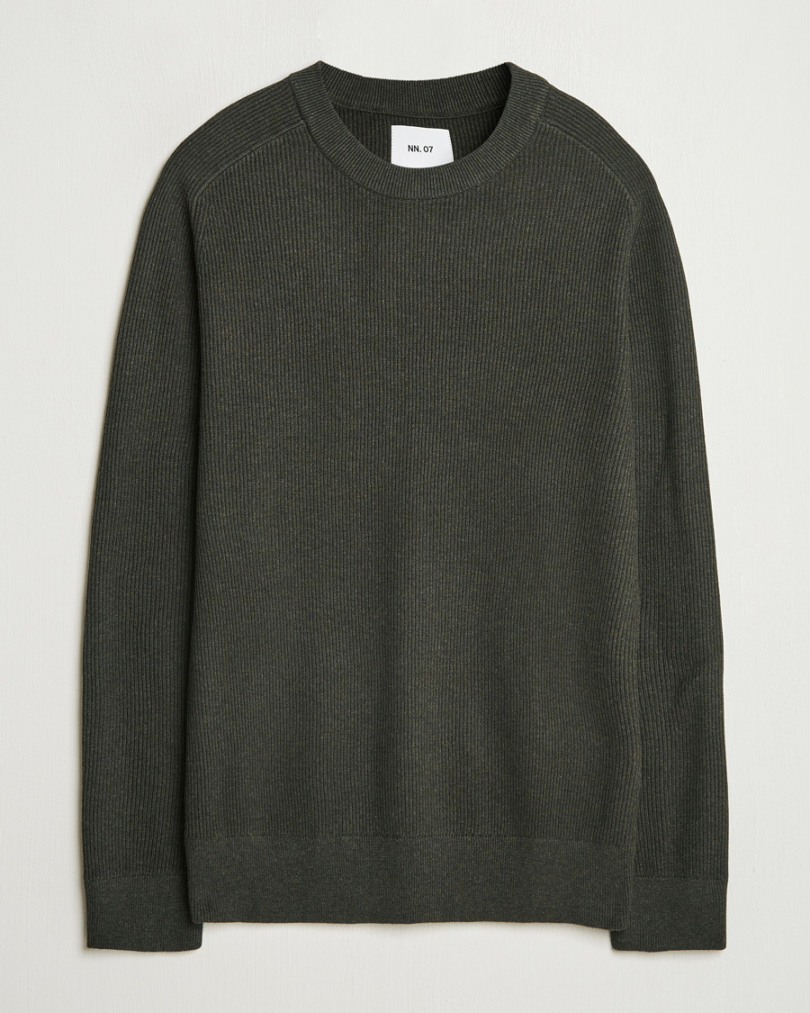 Herren | Pullover | NN07 | Kevin Cotton Knitted Sweater Dark Army