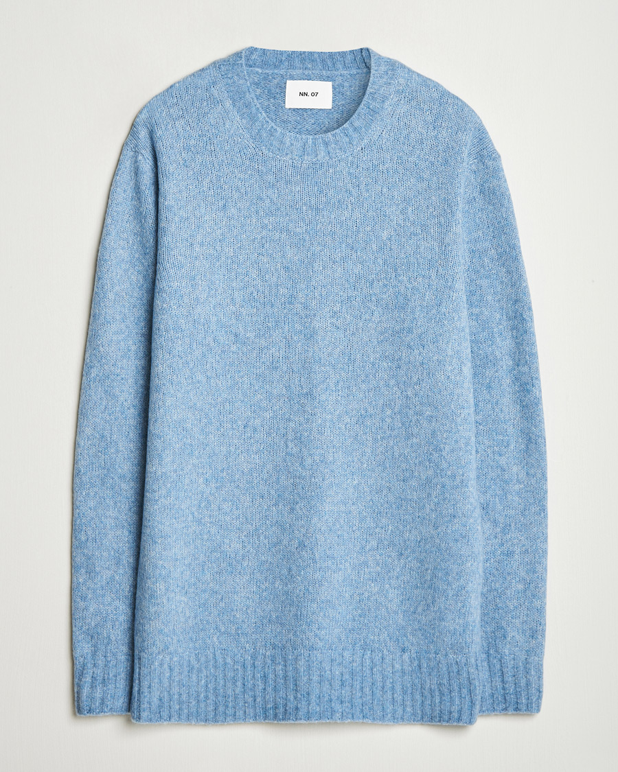 Herren | Pullover | NN07 | Lee Brushed Wool Crew Neck Tink Blue