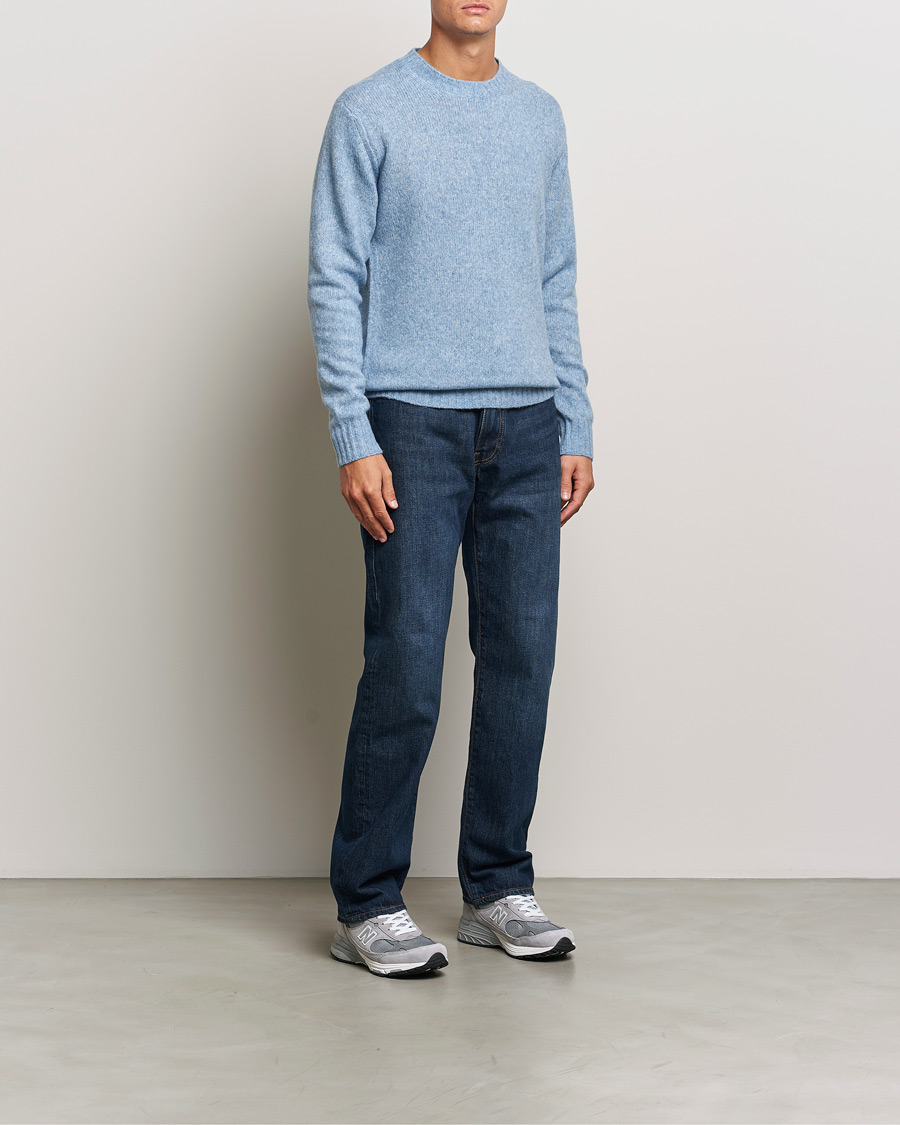 Herren | Pullover | NN07 | Lee Brushed Wool Crew Neck Tink Blue