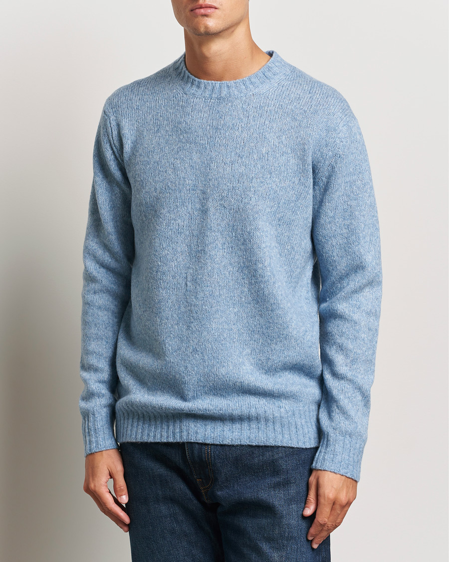 Herren | Pullover | NN07 | Lee Brushed Wool Crew Neck Tink Blue