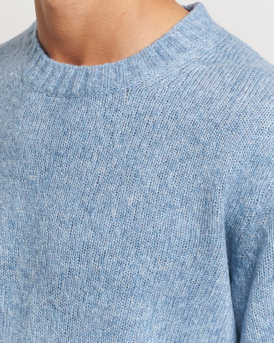 Herren | Pullover | NN07 | Lee Brushed Wool Crew Neck Tink Blue