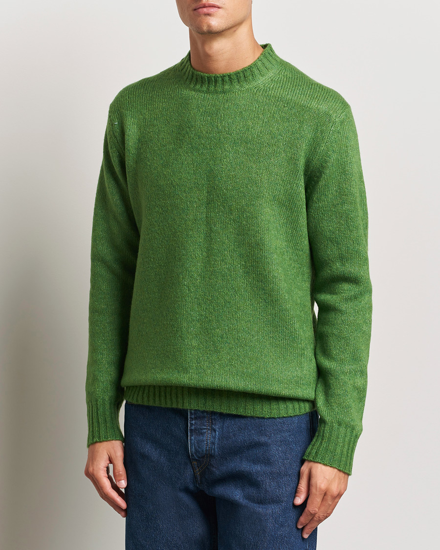 Herren | Pullover | NN07 | Lee Brushed Wool Crew Neck Kale Green