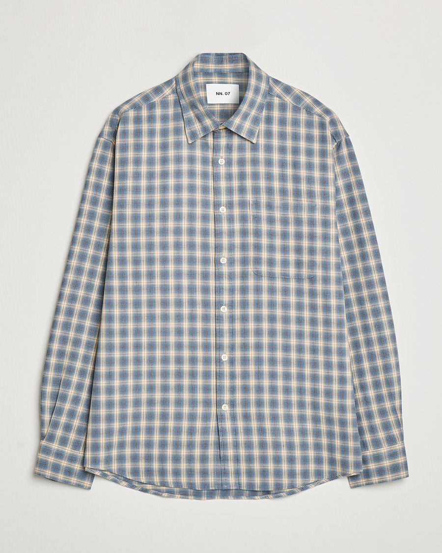 Herren | Hemden | NN07 | Deon Flannel Checked Shirt Blue