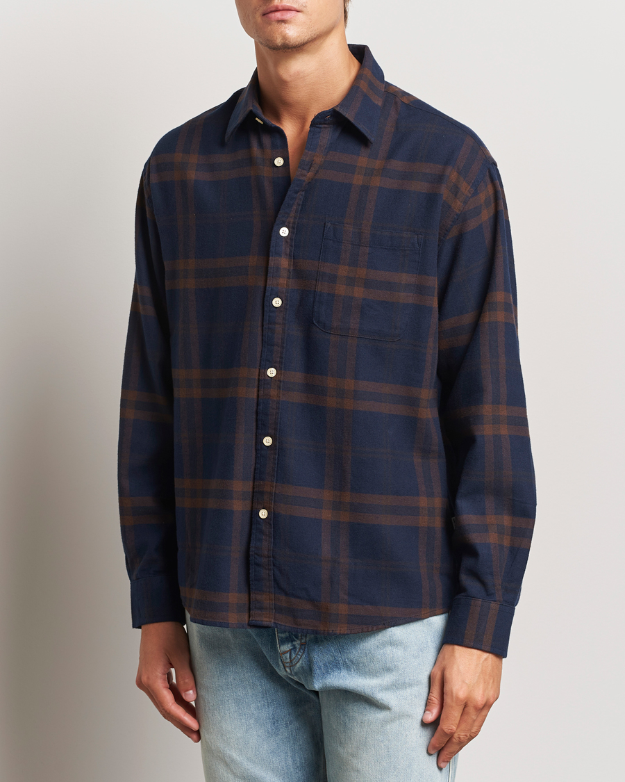 Herren | Hemden | NN07 | Deon Flannel Shirt Blue/Brown