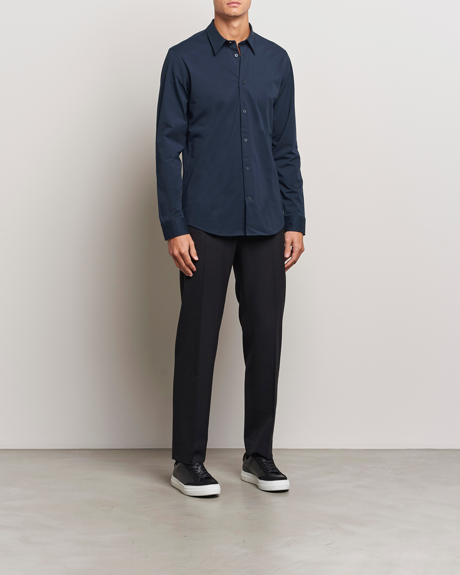 Herren | Hemden | NN07 | Elian Mercerized Cotton Shirt Navy Blue