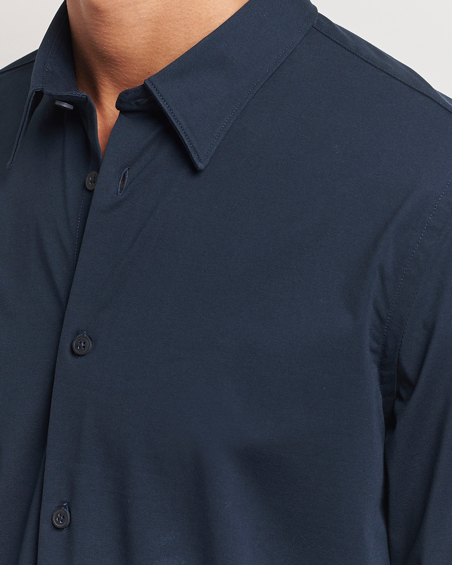 Herren | Hemden | NN07 | Elian Mercerized Cotton Shirt Navy Blue
