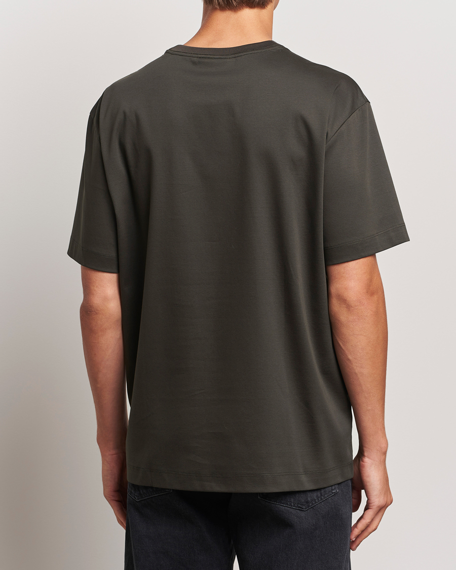Herren | T-Shirts | NN07 | Nat Logo Mercerized Crew Neck T-Shirt Dark Army