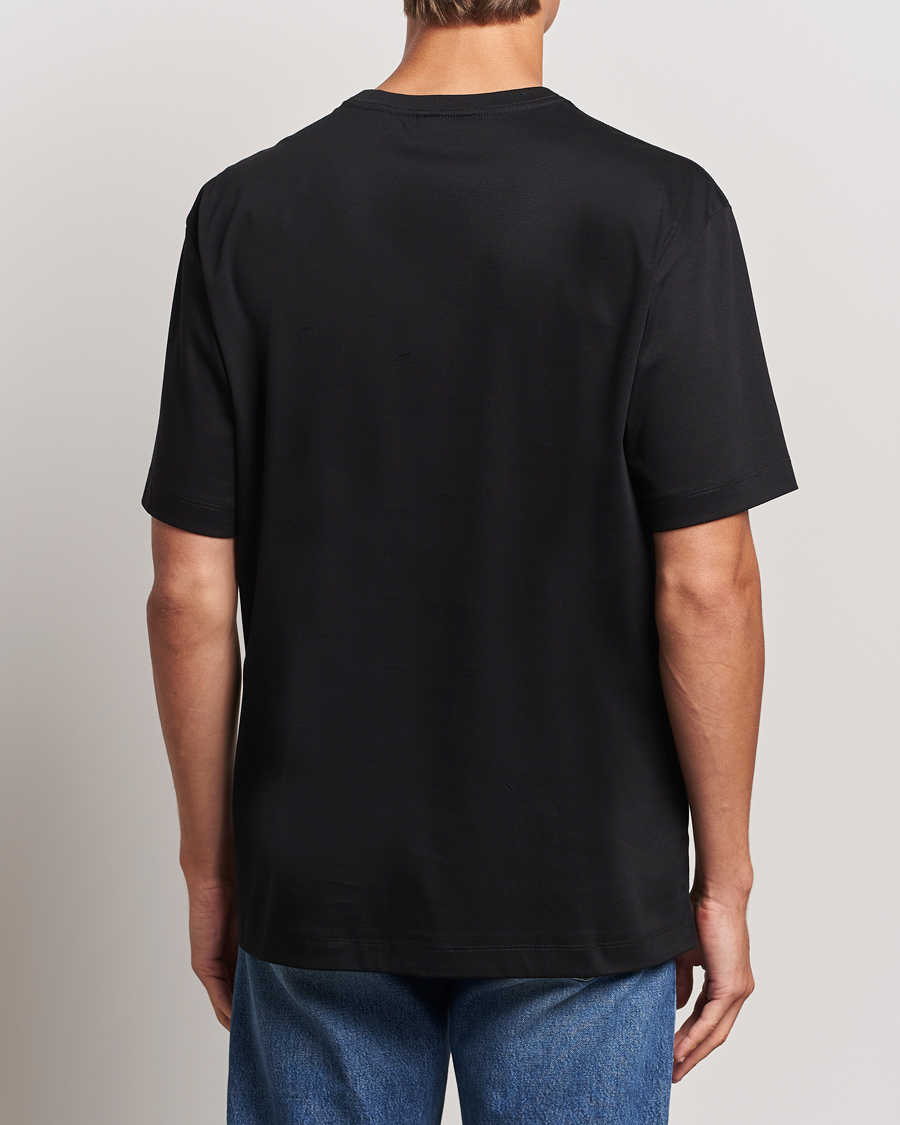 Herren | T-Shirts | NN07 | Nat Logo Mercerized Crew Neck T-Shirt Black