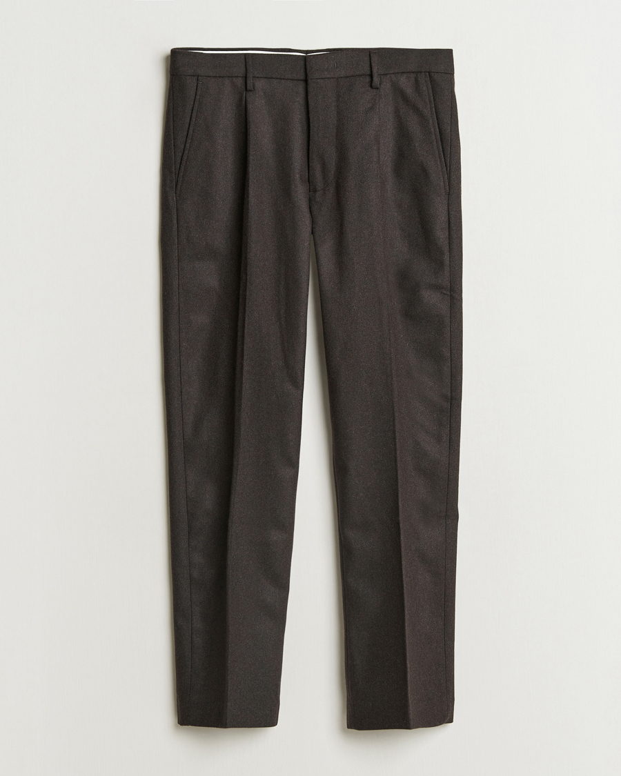Herren | Hosen | NN07 | Bill Wool Pleated Trousers Dark Brown