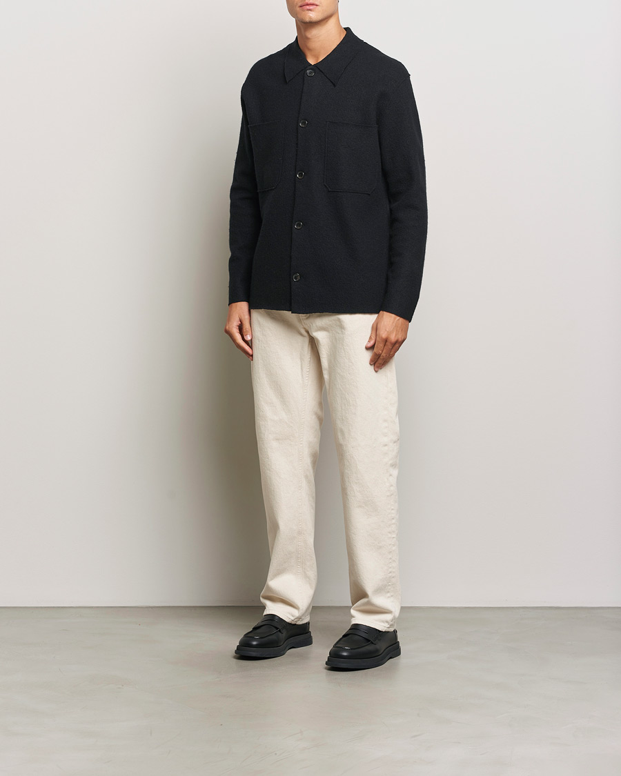 Herren | Pullover | NN07 | Jonas Boiled Wool Cardigan Black