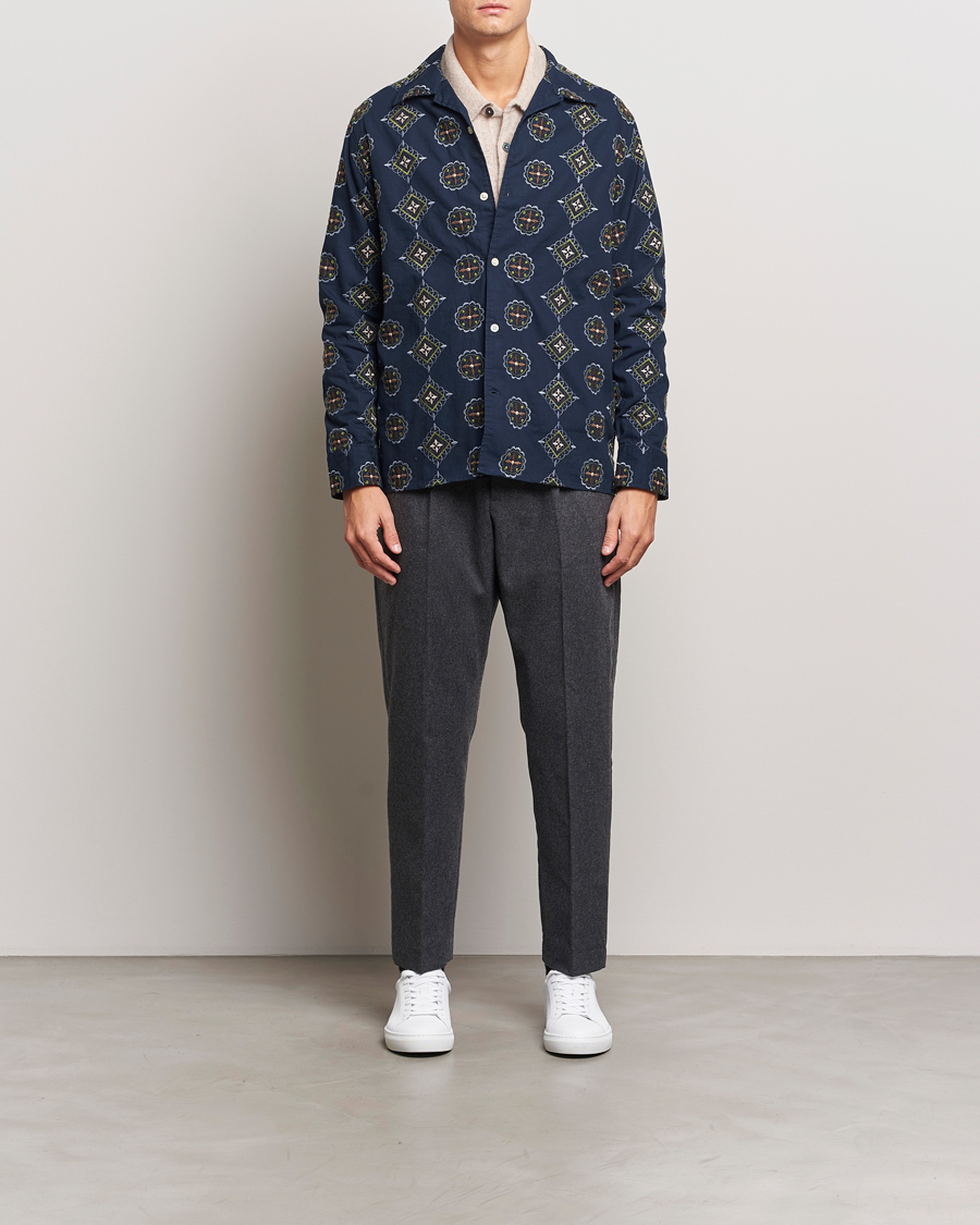 Herren | Hemden | NN07 | Julio Crochet Shirt Navy Blue