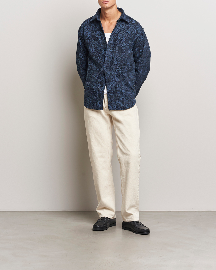 Herren | Hemden | NN07 | Adwin Flower Overshirt Navy Blue