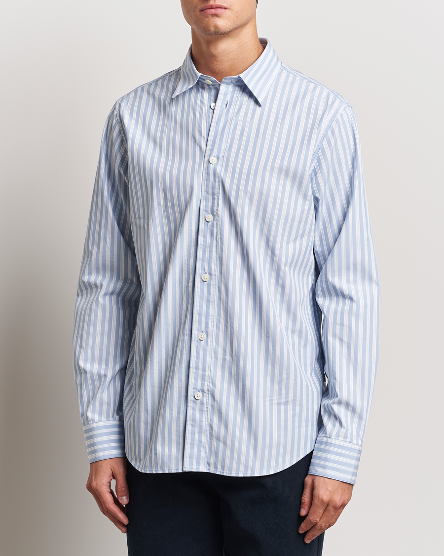 Herren | Hemden | NN07 | Colby Poplin Striped Shirt Blue/White