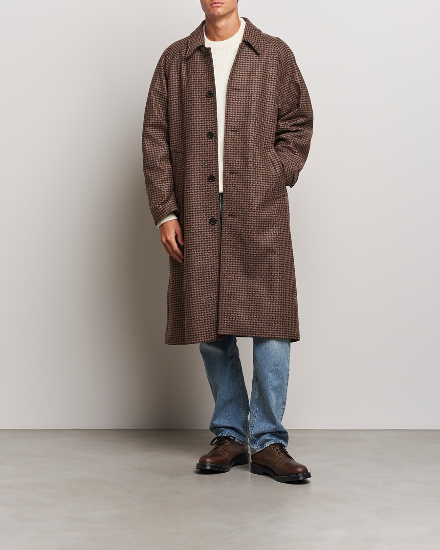Herren | Jacken | Nudie Jeans | Will Dogtooth Check Coat Brown