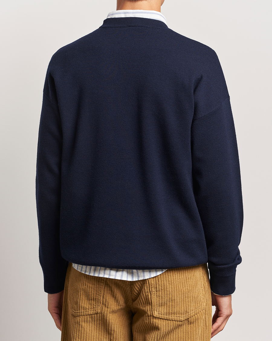 Herren | Pullover | Drôle de Monsieur | Flower Slogan Pullover Dark Navy