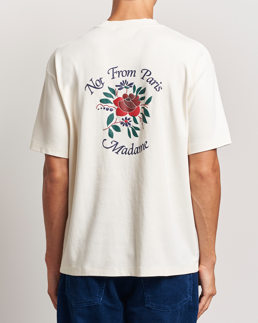 Herren | T-Shirts | Drôle de Monsieur | Flower Slogan T-Shirt Cream