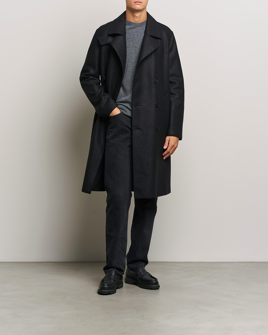 Herren | Jacken | Harris Wharf London | Pressed Wool Long Peacoat Black