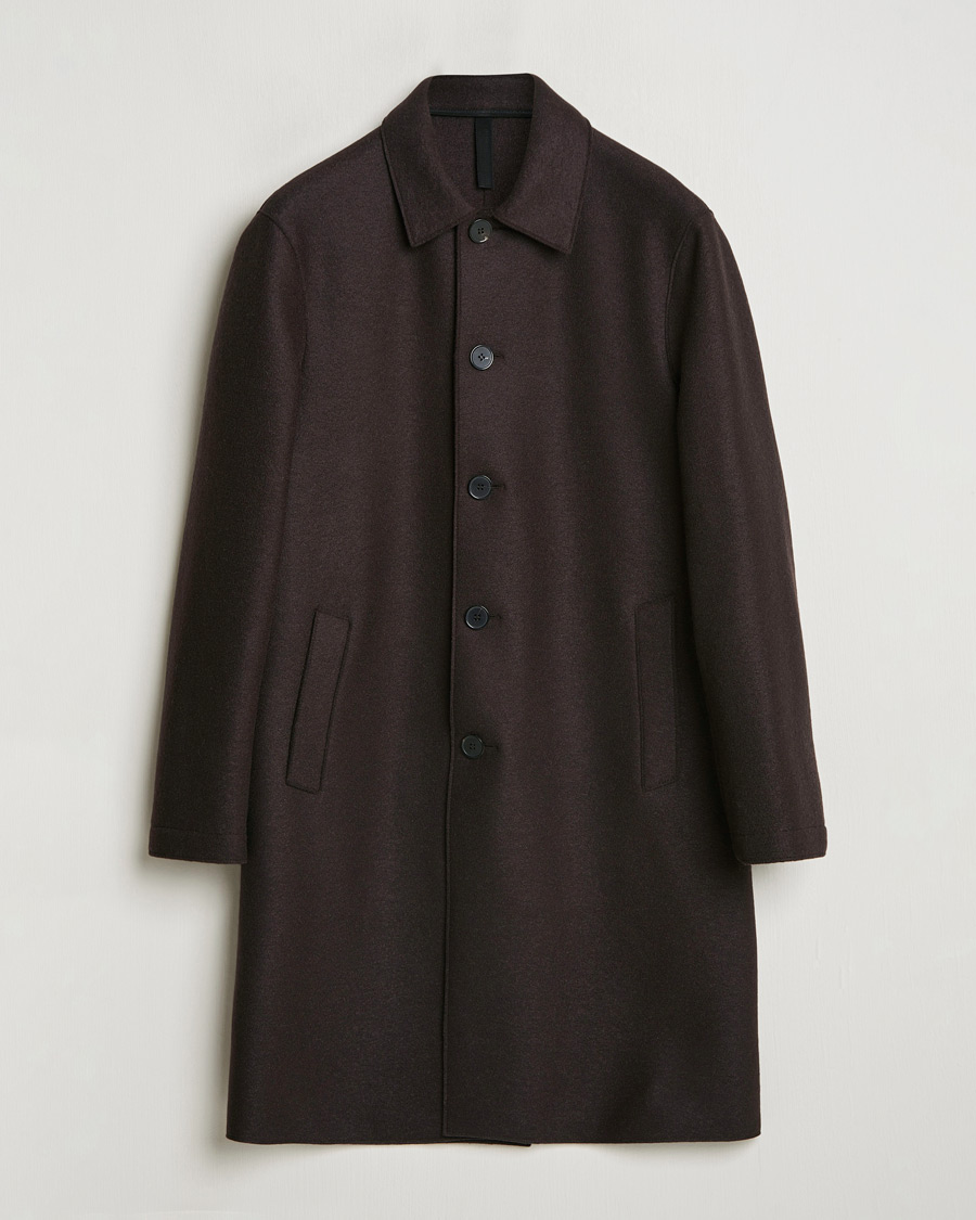 Herren | Jacken | Harris Wharf London | Pressed Wool Mac Coat Dark Brown