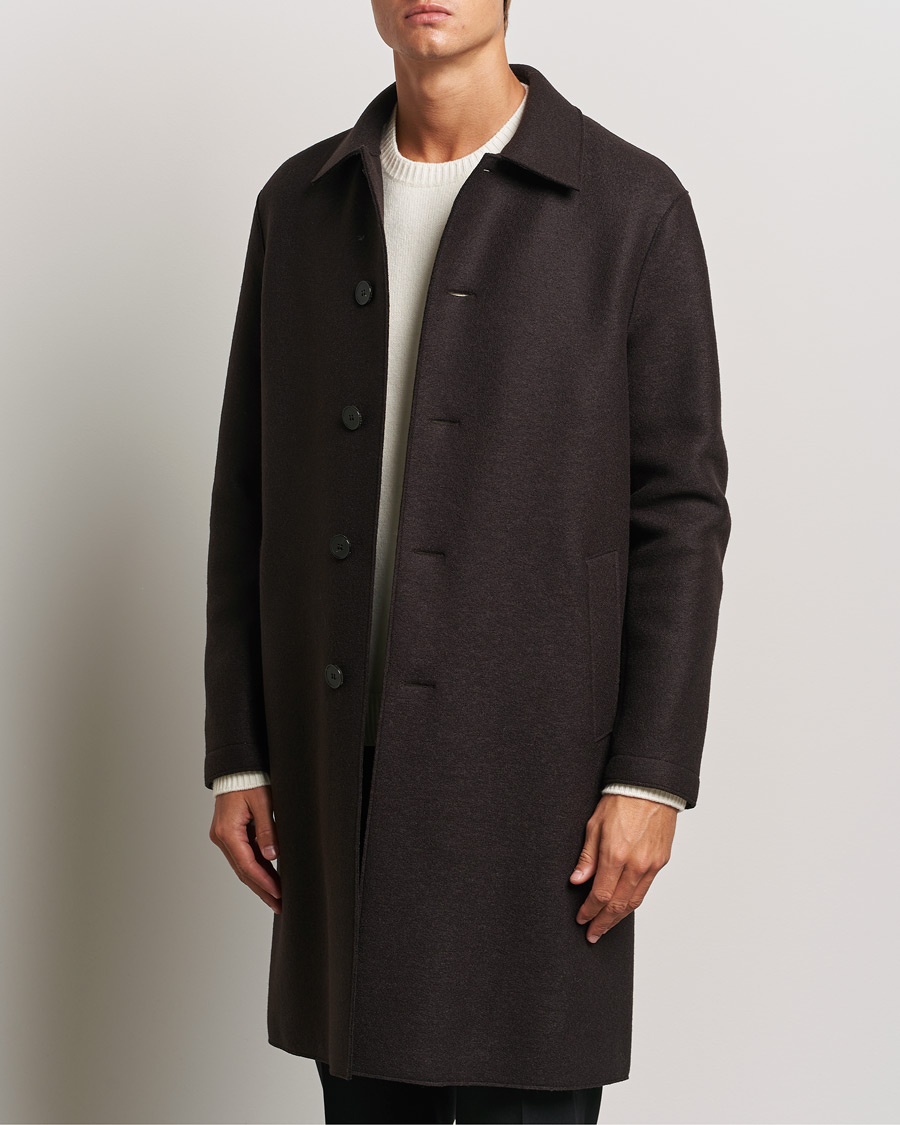 Herren | Jacken | Harris Wharf London | Pressed Wool Mac Coat Dark Brown