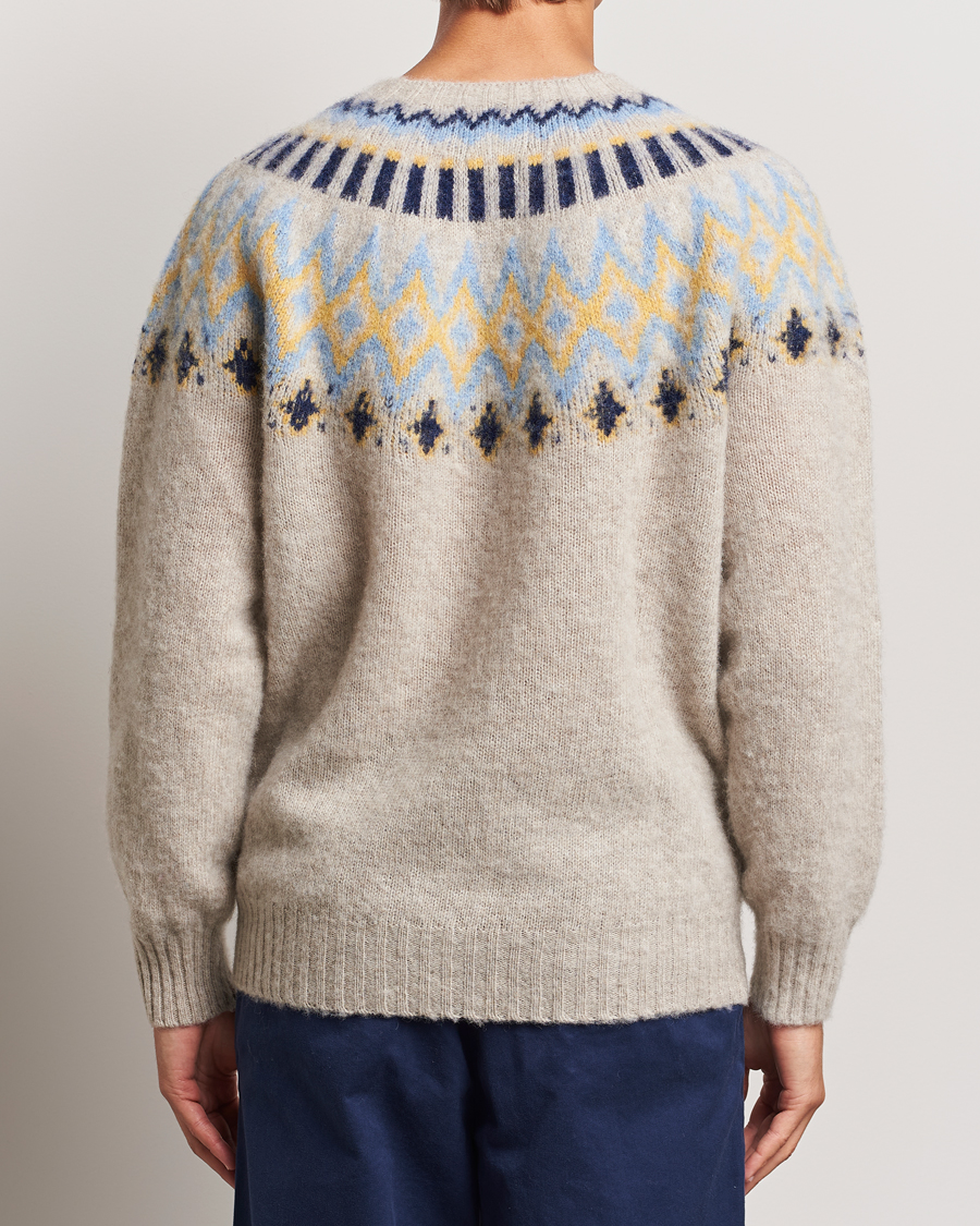 Herren | Pullover | Howlin' | Brushed Wool Fair Isle Crew Sweater Cosmic Latte