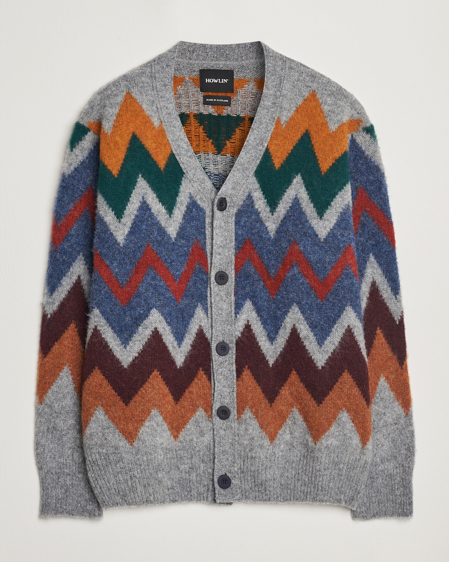 Herren | Pullover | Howlin' | Brushed Wool Cardigan Med Grey