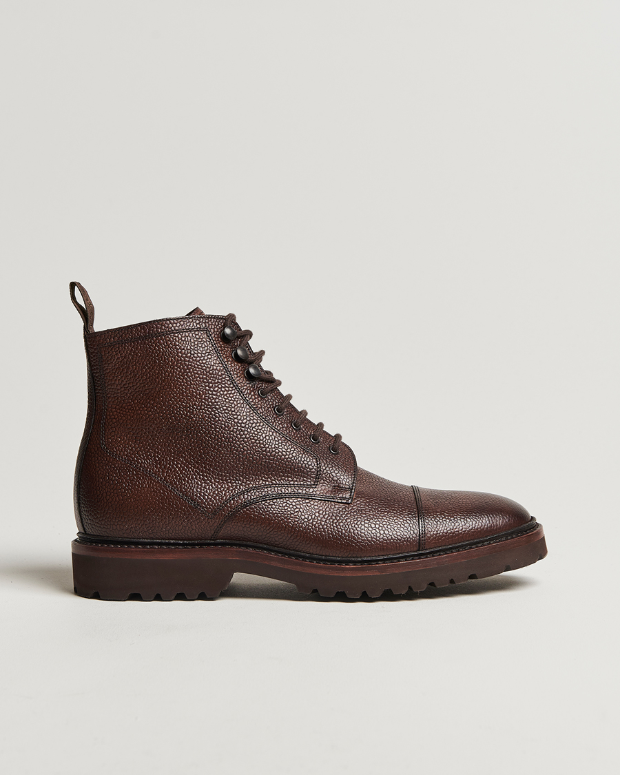 Herren | Boots | Loake Shoemakers | Aquarius Grained Lightweight Boot Dark Brown