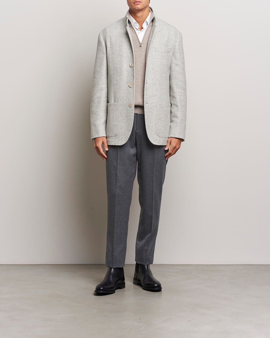 Herren | Jacken | Brunello Cucinelli | Cashmere Herringbone City Jacket Pearl Grey