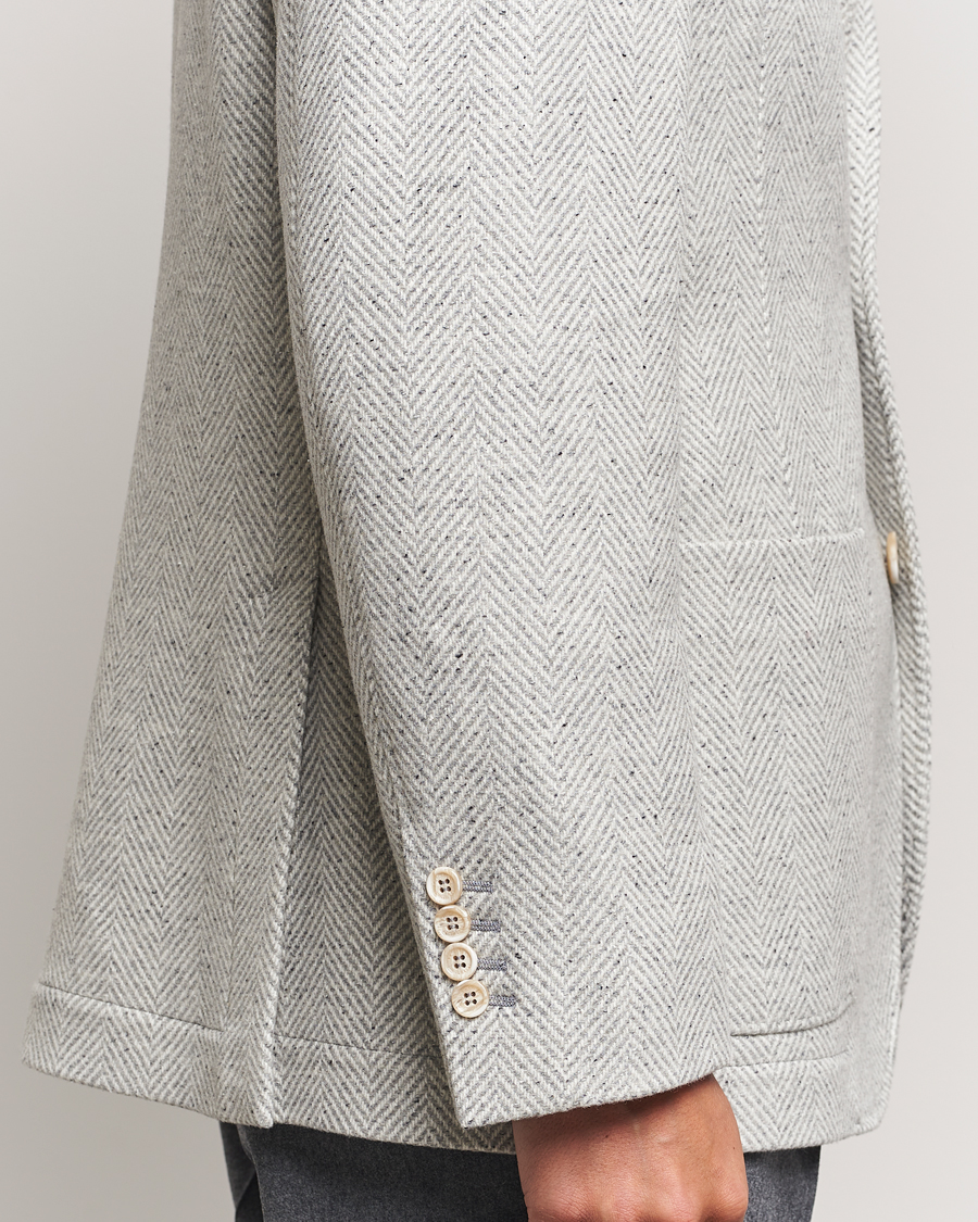 Herren | Jacken | Brunello Cucinelli | Cashmere Herringbone City Jacket Pearl Grey