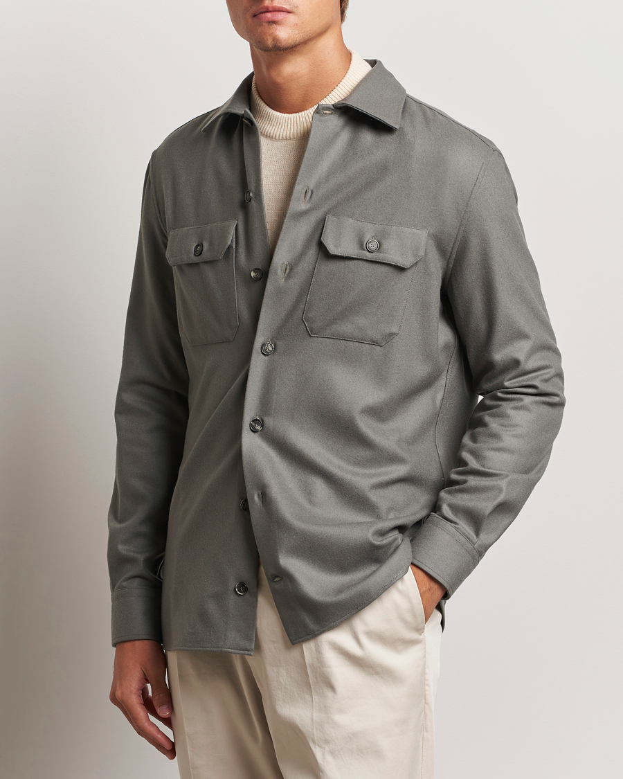 Herren | Hemden | Brunello Cucinelli | Double Pocket Overshirt Olive