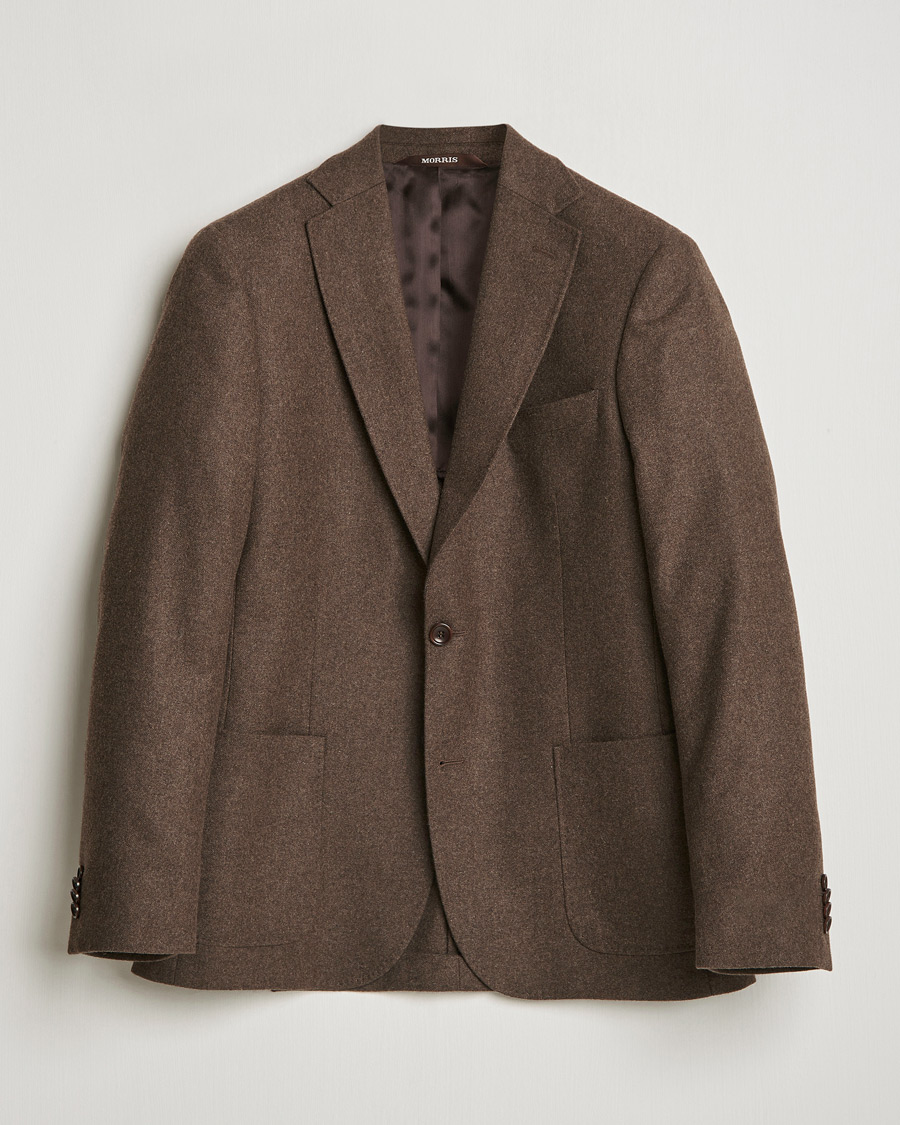 Herren | Sakkos | Morris | Flannel Wool Blazer Brown