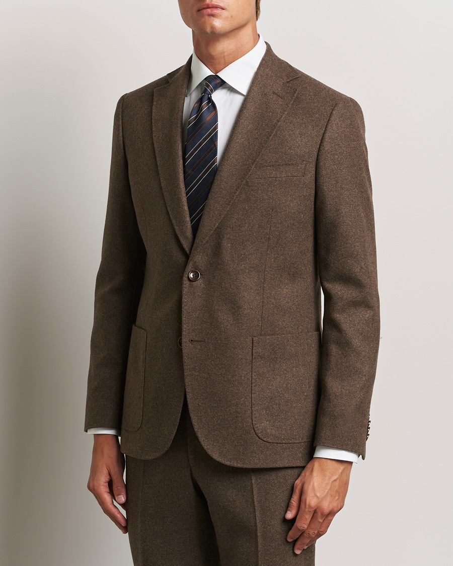 Herren | Sakkos | Morris | Flannel Wool Blazer Brown