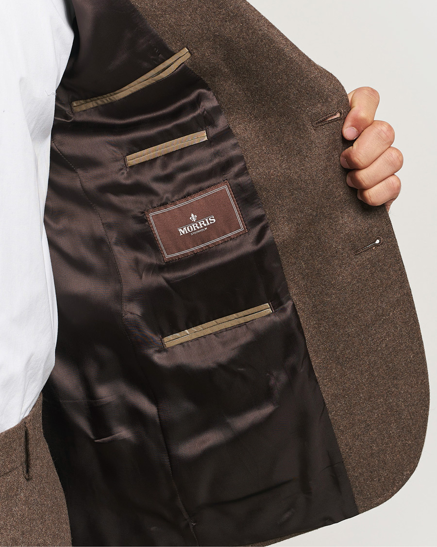 Herren | Sakkos | Morris | Flannel Wool Blazer Brown