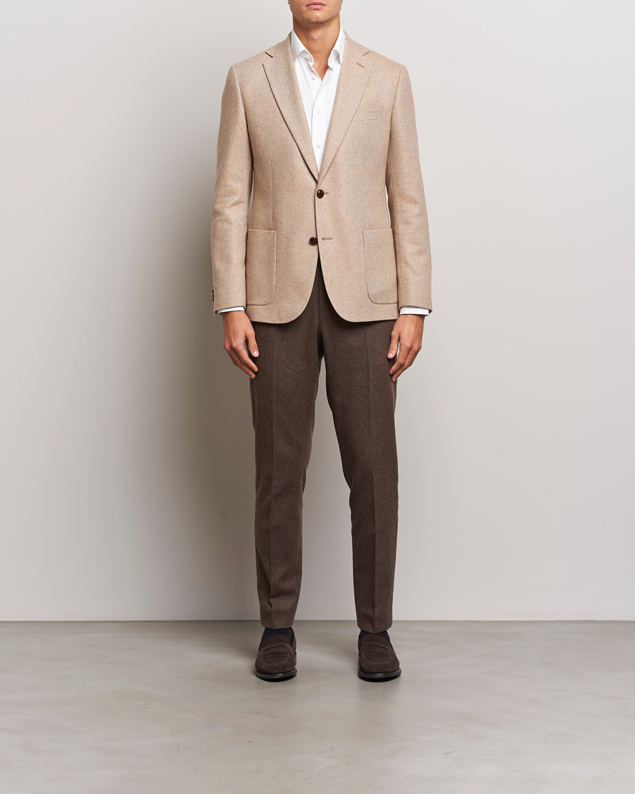 Herren | Sakkos | Morris | Tweed Herringbone Blazer Brown
