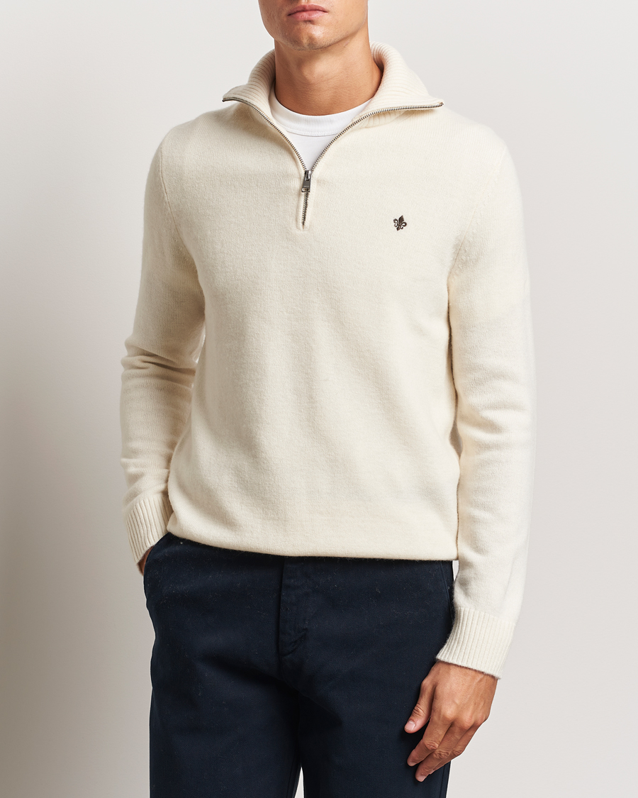 Herren | Pullover | Morris | Hertford Merino Half Zip Off White