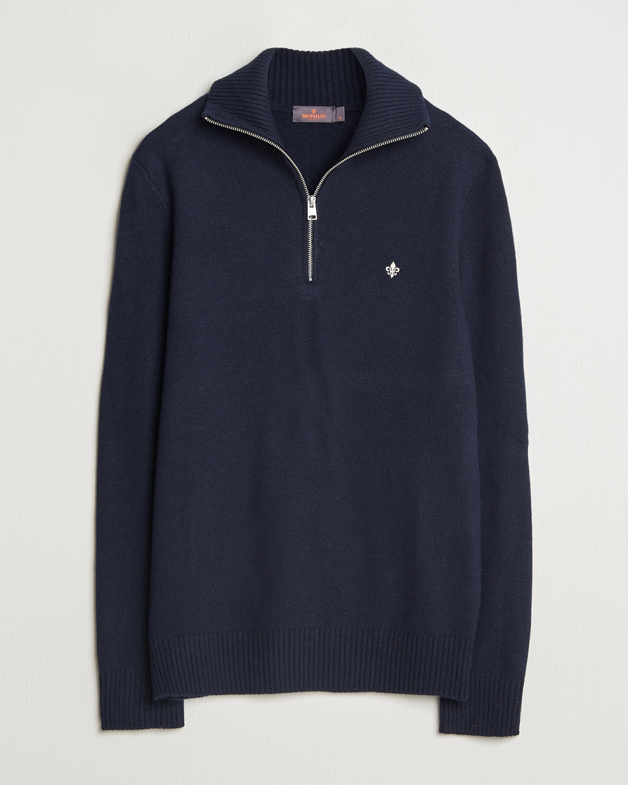 Herren | Pullover | Morris | Hertford Merino Half Zip Navy