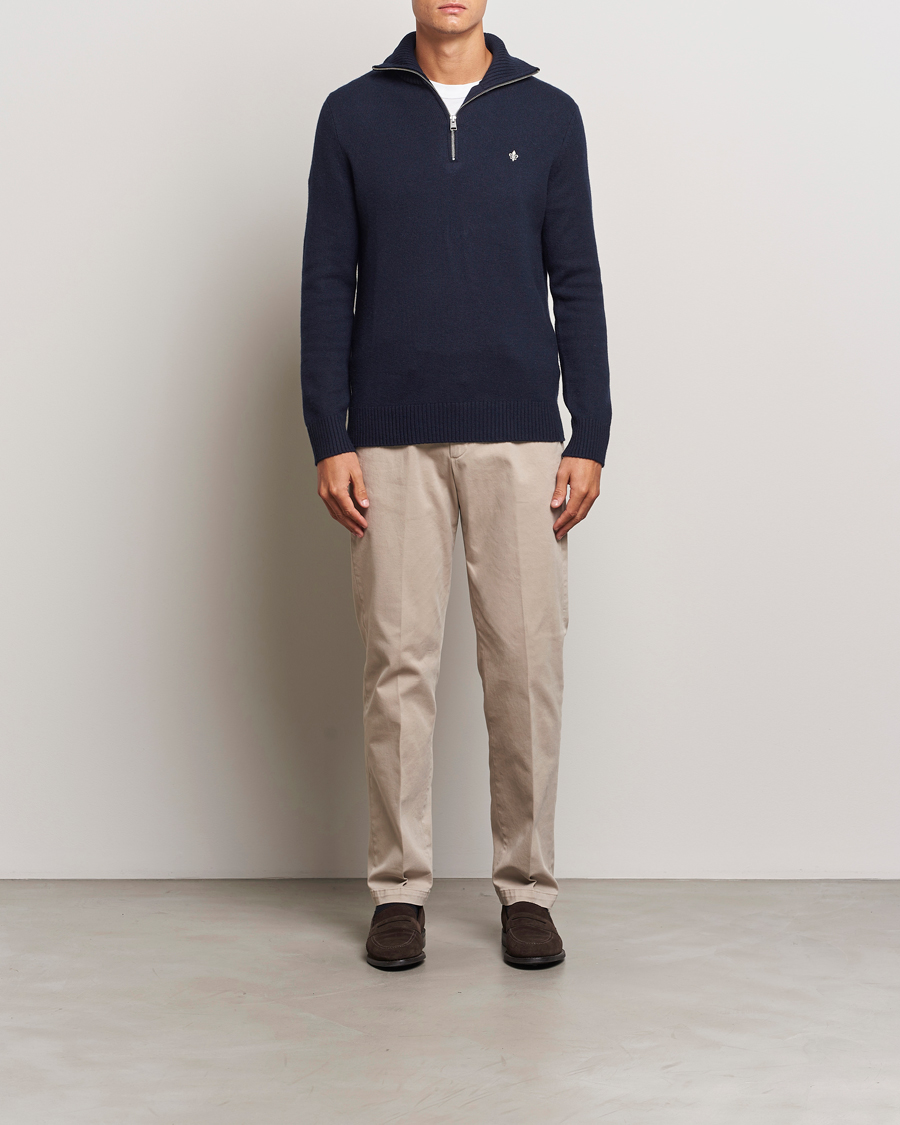 Herren | Pullover | Morris | Hertford Merino Half Zip Navy