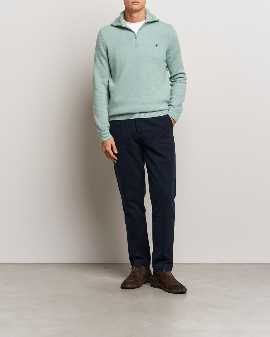 Herren | Pullover | Morris | Hertford Merino Half Zip Green