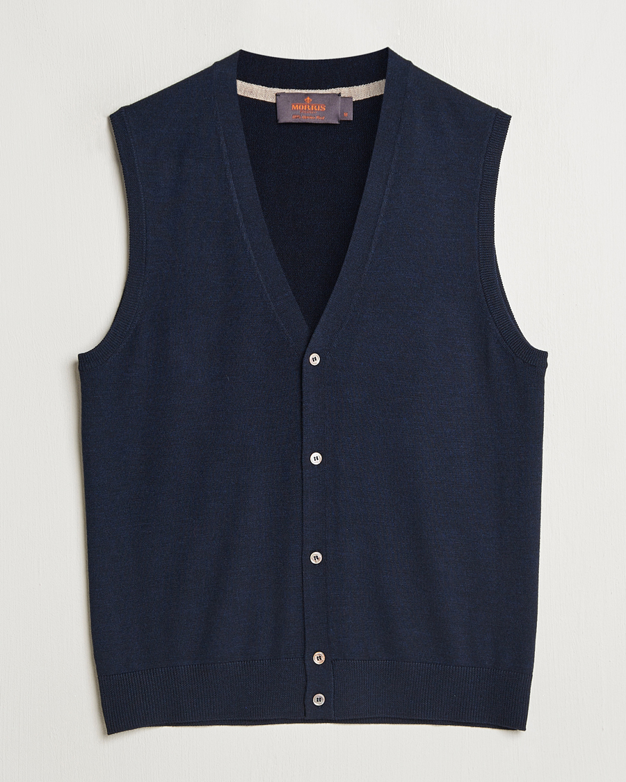 Herren | Pullover | Morris | Merino Slipover Vest Navy