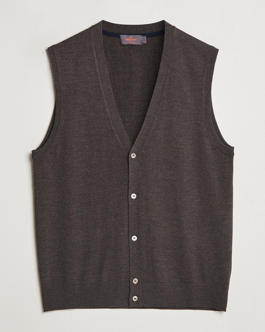 Herren | Pullover | Morris | Merino Slipover Vest Brown