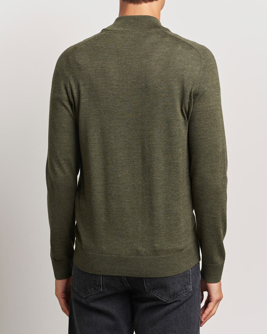Herren | Pullover | Morris | John Merino Half Zip Olive