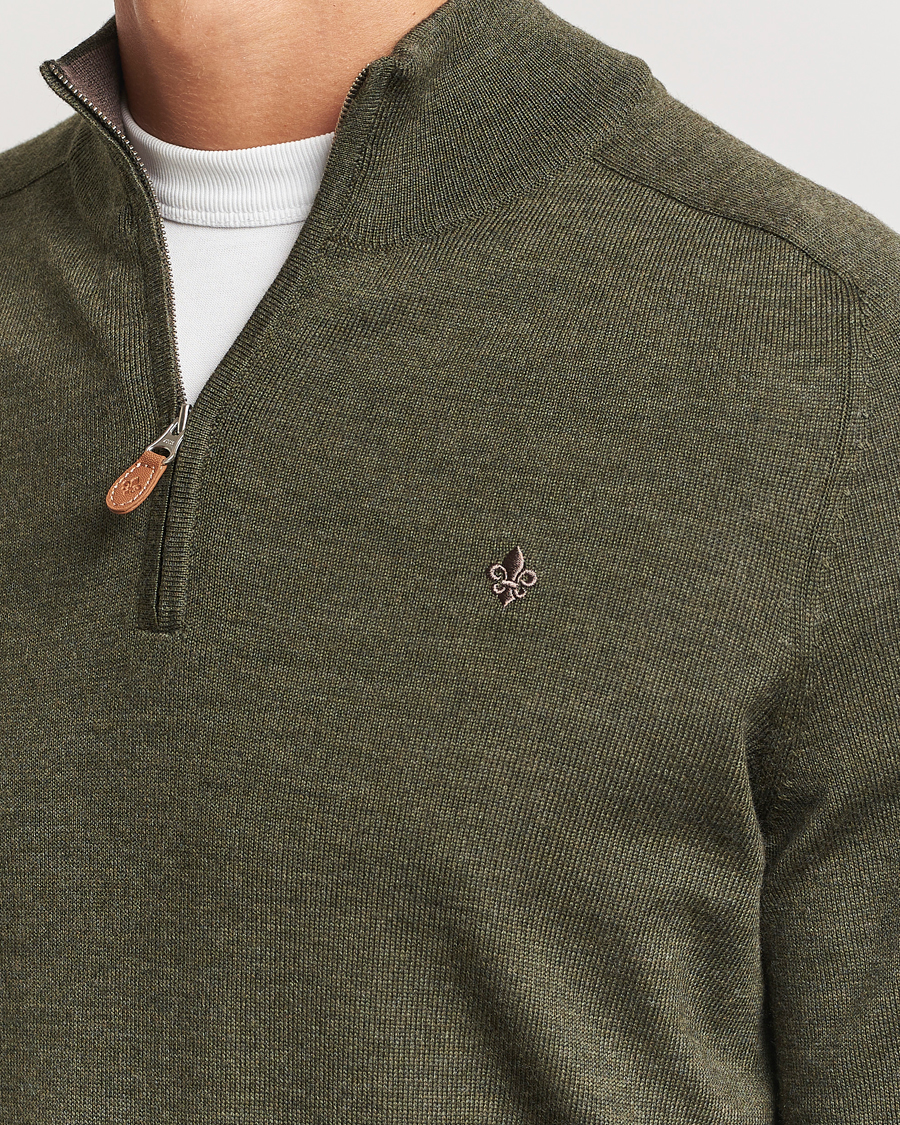 Herren | Pullover | Morris | John Merino Half Zip Olive