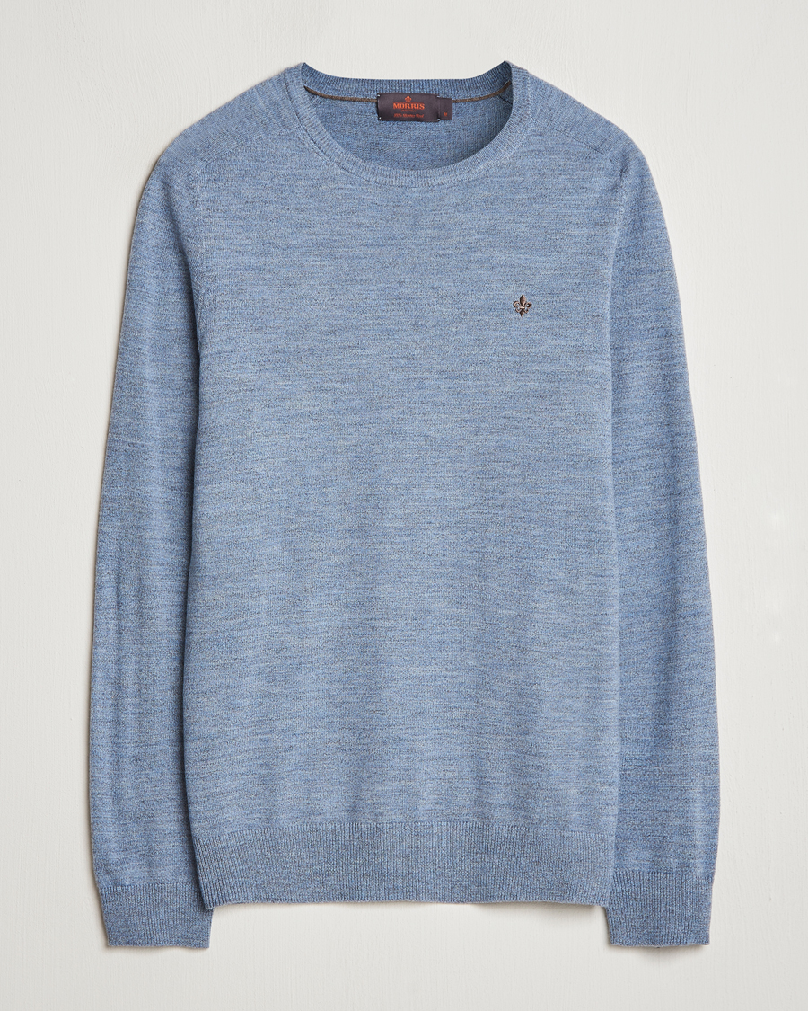 Herren | Pullover | Morris | Merino O-neck Light Blue