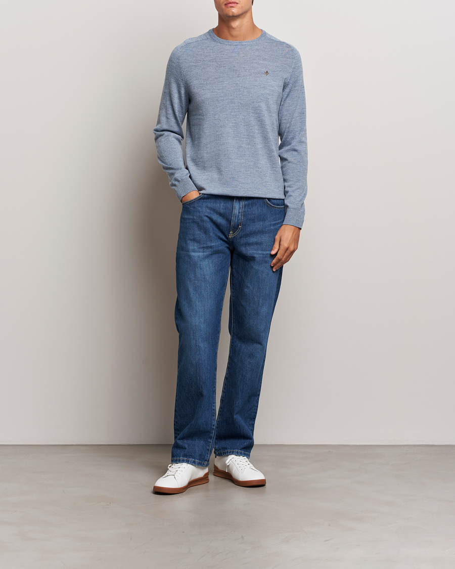 Herren | Pullover | Morris | Merino O-neck Light Blue