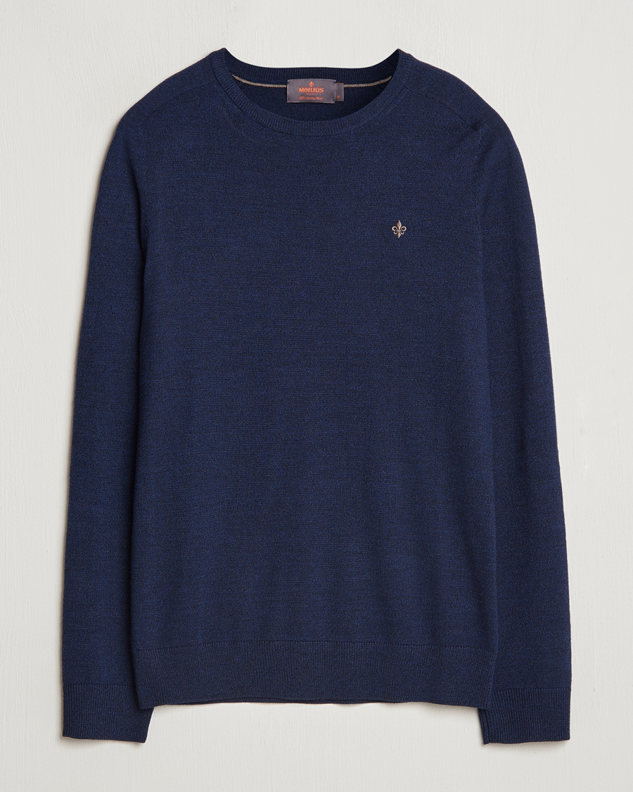 Herren | Pullover | Morris | Merino O-neck Blue