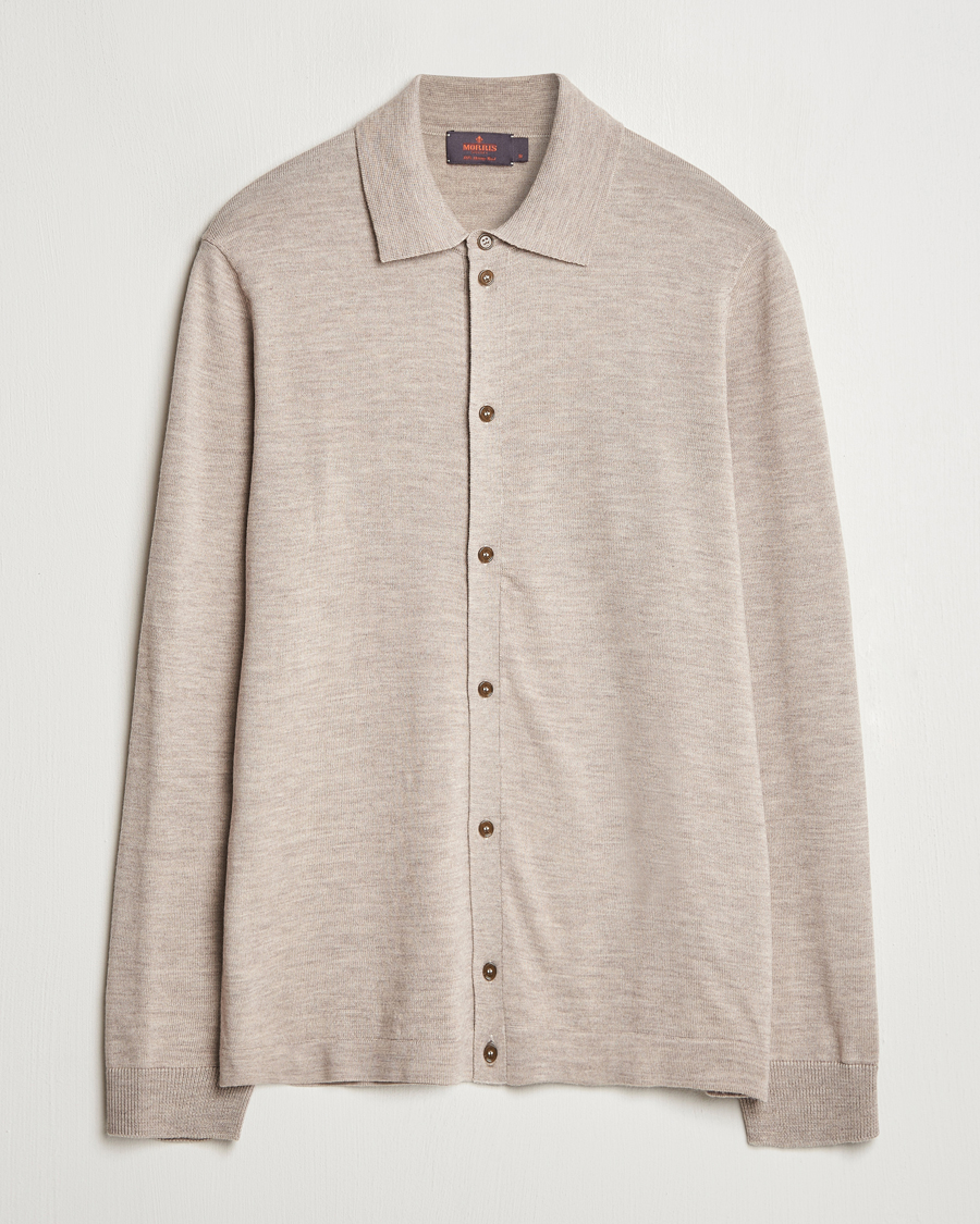 Herren | Pullover | Morris | Merino Knitted Shirt Khaki