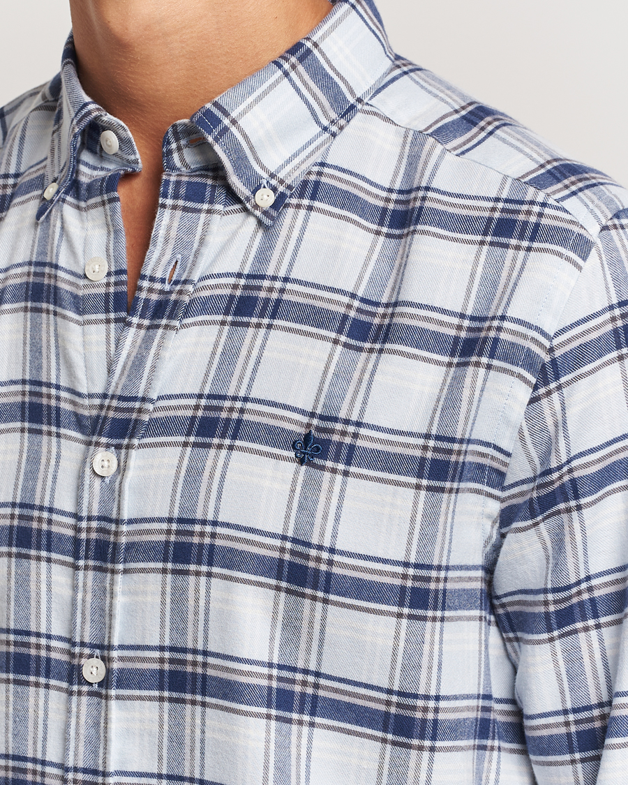 Herren | Hemden | Morris | Soft Check Flannel Shirt Blue