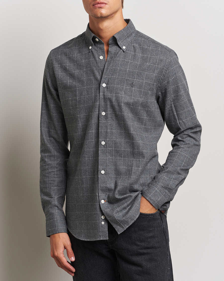 Herren | Hemden | Morris | Flannel Overcheck Shirt Grey
