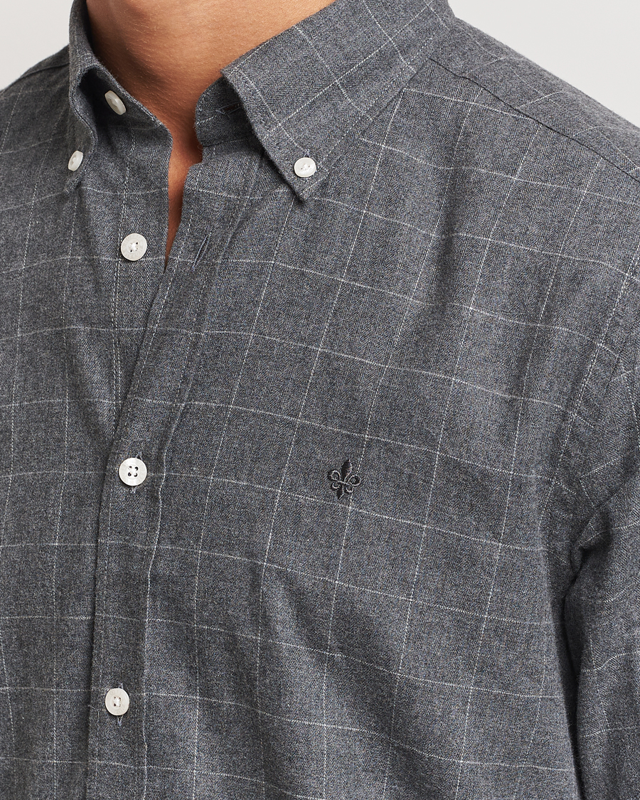 Herren | Hemden | Morris | Flannel Overcheck Shirt Grey