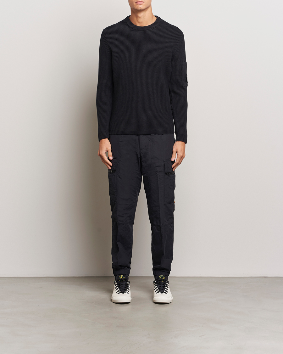 Herren | Pullover | C.P. Company | Full Rib Knitted Cotton Crew Neck Black