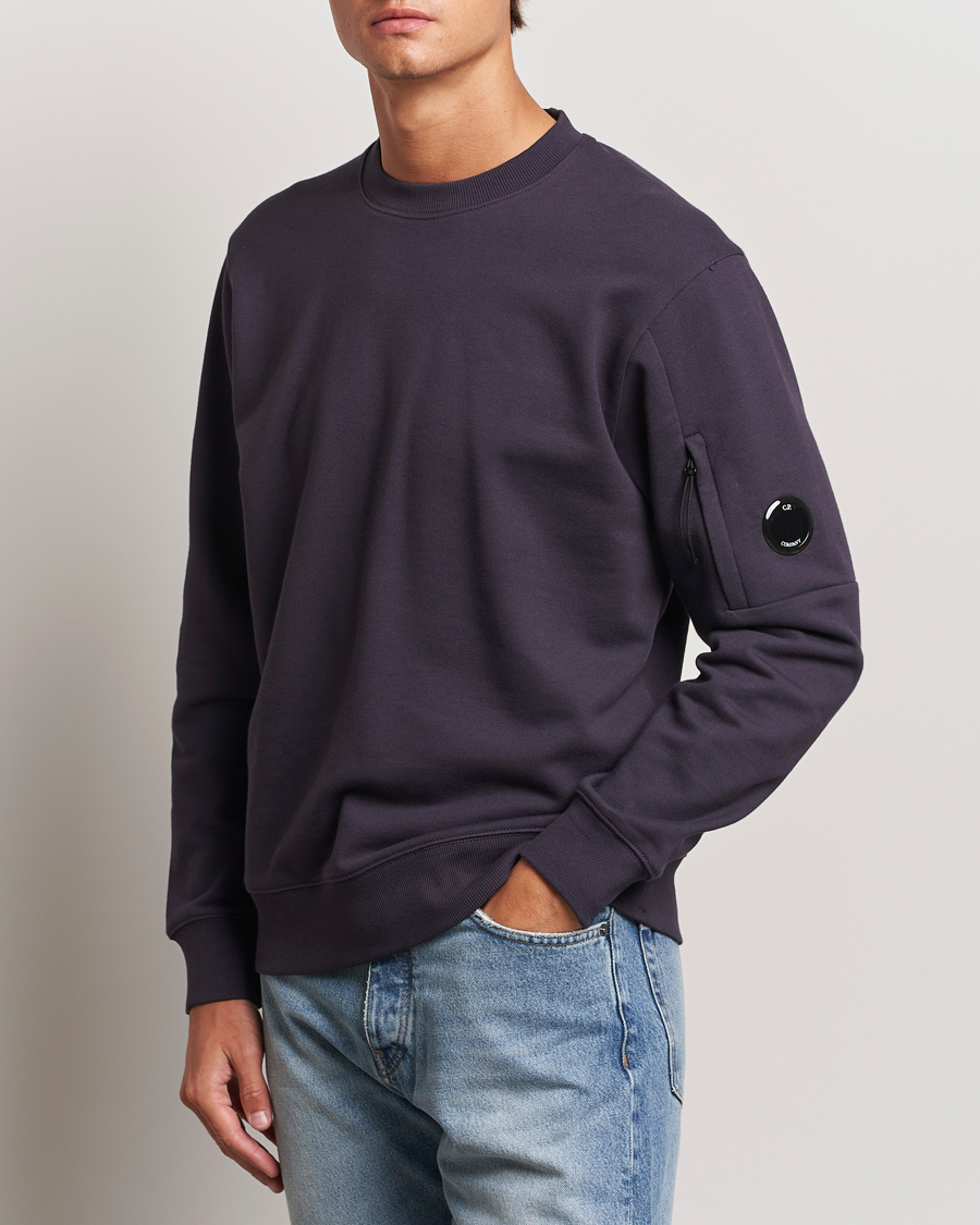 Herren | Pullover | C.P. Company | Diagonal Raised Fleece Lens Sweatshirt Washed Navy